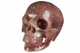 Realistic, Carved Strawberry Quartz Crystal Skull #150855-2